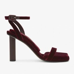 Tamara Mellon Solar 100 Velvet Maroon Red Sandals IT38.5 *NWOB